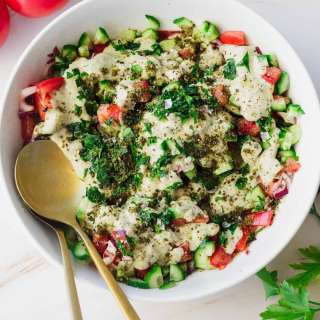 Israeli chopped salad for one