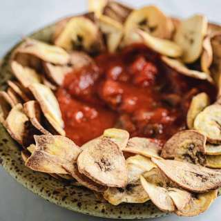 The easiest healthy air fryer plantain chips recipe (2 ingredients, gluten free, vegan)