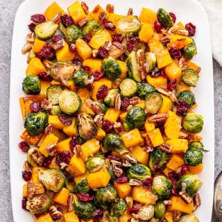 Roasted Butternut Squash and Brussels Sprouts Salad