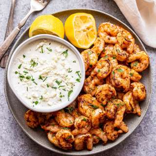 Spicy Shrimp with Feta Dip