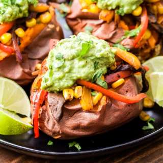 Veggie Fajita Stuffed Sweet Potatoes