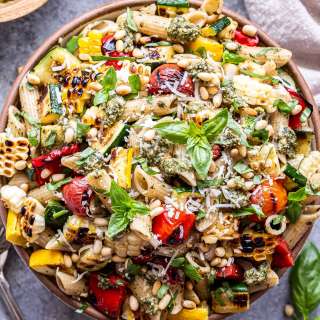 Grilled Vegetable Pesto Pasta