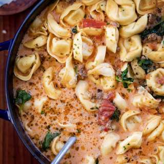One Pot Italian Sausage Tortellini Soup