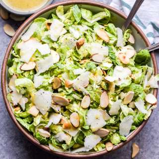 Lemon Parmesan Shaved Brussels Sprouts Salad