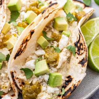 Creamy Green Chile Chicken Tacos