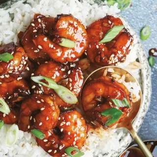 Sticky Honey Garlic Shrimp