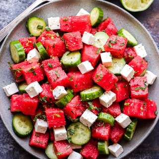 Watermelon Salad with Cucumber and Feta