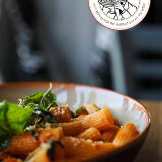 Rigatoni with Tomatoes, Eggplant, and Mozzarella