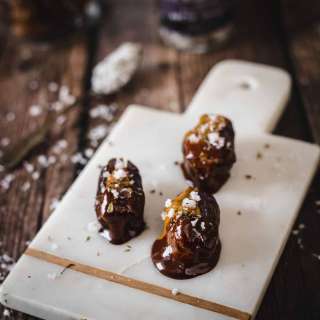 Almond Butter Stuffed Dates with Chocolate