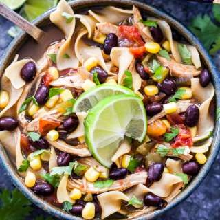 Slow Cooker Southwest Chicken Noodle Soup