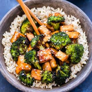 Sheet Pan Crispy Teriyaki Tofu and Broccoli