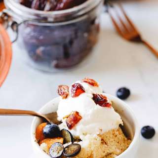 Gluten-free pouding chomeur with date syrup