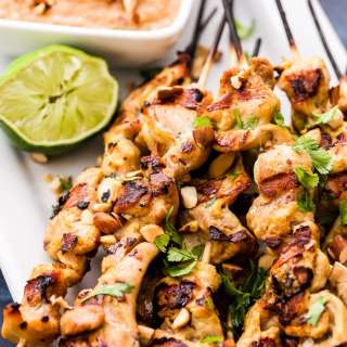 Grilled Chicken Satay with Almond Butter Sauce