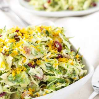 Cranberry Orange Brussels Sprout Slaw