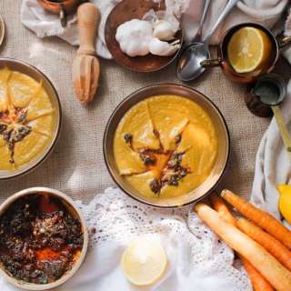 Moroccan carrot soup with chermoula