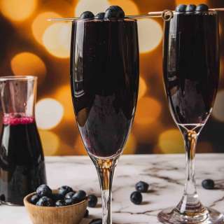 Blueberry Kir Royale Cocktail