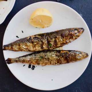Sardinhas assadas (Barbecued Sardines)
