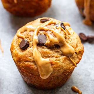 Peanut Butter Banana Chocolate Chip Muffins