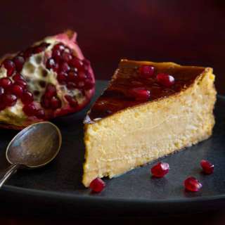 Basque Cheesecake with Pomegranate Molasses