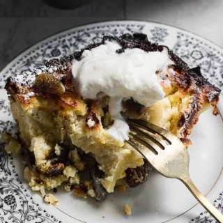 Sweet Noodle Kugel with Cognac-Soaked Raisins