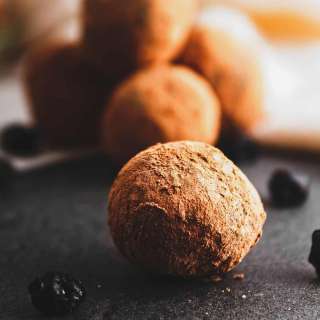 Vegan Chocolate Truffles with Blueberries
