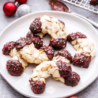 Chocolate Orange Dipped Almond Horns
