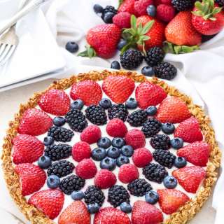 Berries and Yogurt Breakfast Tart with Granola Crust