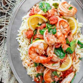 Garlic-Tomato Shrimp Recipe with Orzo