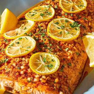 Baked Lemon Garlic Salmon