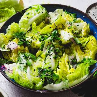 Little Gem Salad with Herbs, Maple, Lime and Sesame