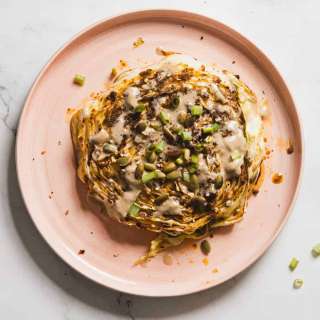 Air Fryer Cabbage Tahini Steaks