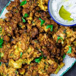 Cauliflower Fritters Recipe with Cumin and Mint Yogurt