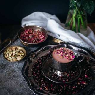 Pink beetroot Middle Eastern cardamom rose latte