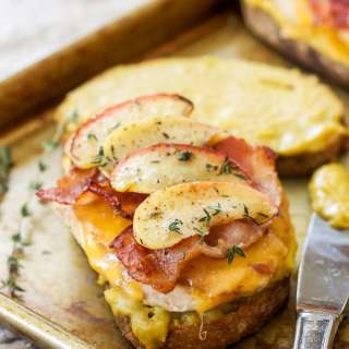 Cheddar, Bacon, Chicken, Apple Sandwiches with Honey Mustard