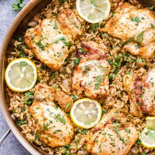 Skillet Greek Lemon Chicken and Rice