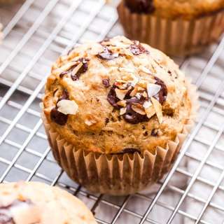 Coconut Chocolate Chunk Banana Muffins