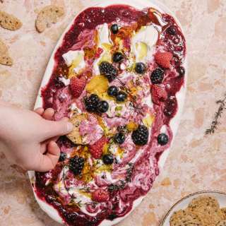 Berry Labneh with Infused Olive Oil