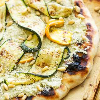 Grilled Zucchini, Ricotta and Pine Nut Pizza