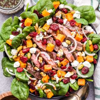 Steak Salad with Sweet Potatoes, Feta and Cranberries