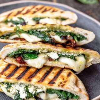 Mozzarella and Feta Pita Grilled Cheese