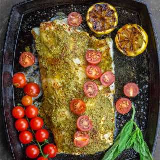 Chilean Sea Bass with Basil Pesto