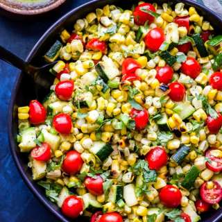 Grilled Zucchini Corn Tomato Salad