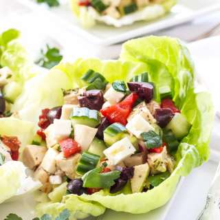Greek Chicken Salad Lettuce Cups