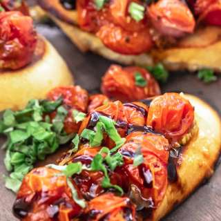 Easy Blistered Tomato Bruschetta