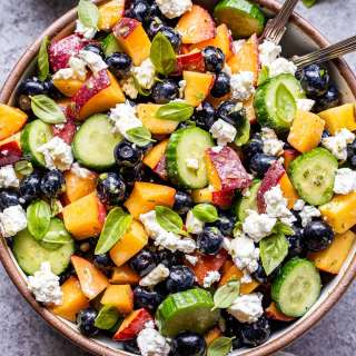 Blueberry Peach Feta Salad