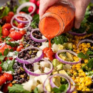 Mexican Salad with Roasted Tomato Vinaigrette