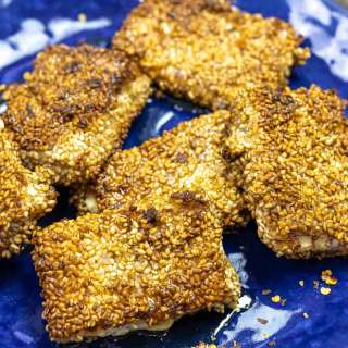Fried Feta with Honey and Sesame (Feta Saganaki)