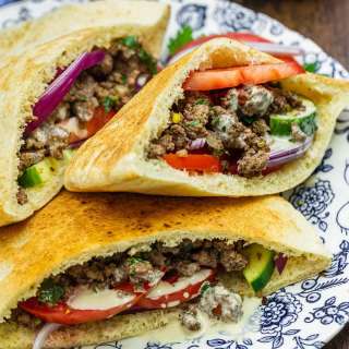 Middle Eastern Ground Beef Pita Sandwich