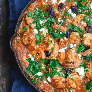 Shrimp Saganaki (Greek Shrimp Recipe with Tomato and Feta)