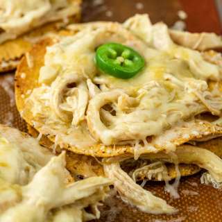 Green Chili Chicken Tostadas